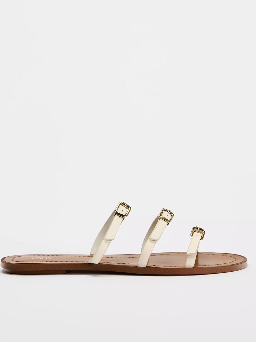 Zara Flat Sandals with Leather Straps
